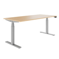 TELDRA Office, 2-motor desk | 1600 - 1800 x 800 mm, electrically height adjustable, real wood veneer oak