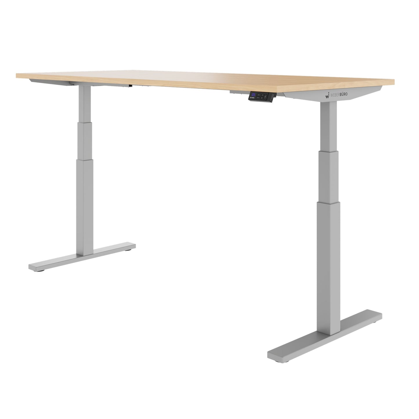 TELDRA Office, 2-motor desk | 1600 - 1800 x 800 mm, electrically height adjustable, real wood veneer oak