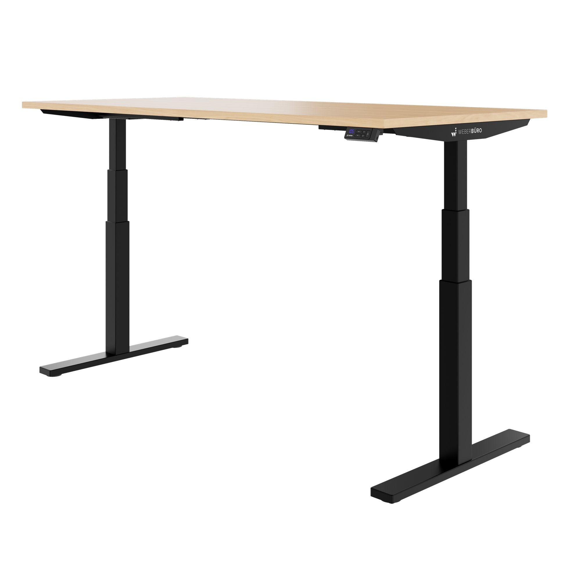 TELDRA Office, 2-Motoren-Schreibtisch | 1600 - 1800 x 800 mm, elektrisch höhenverstellbar, Echtholz-Furnier Eiche