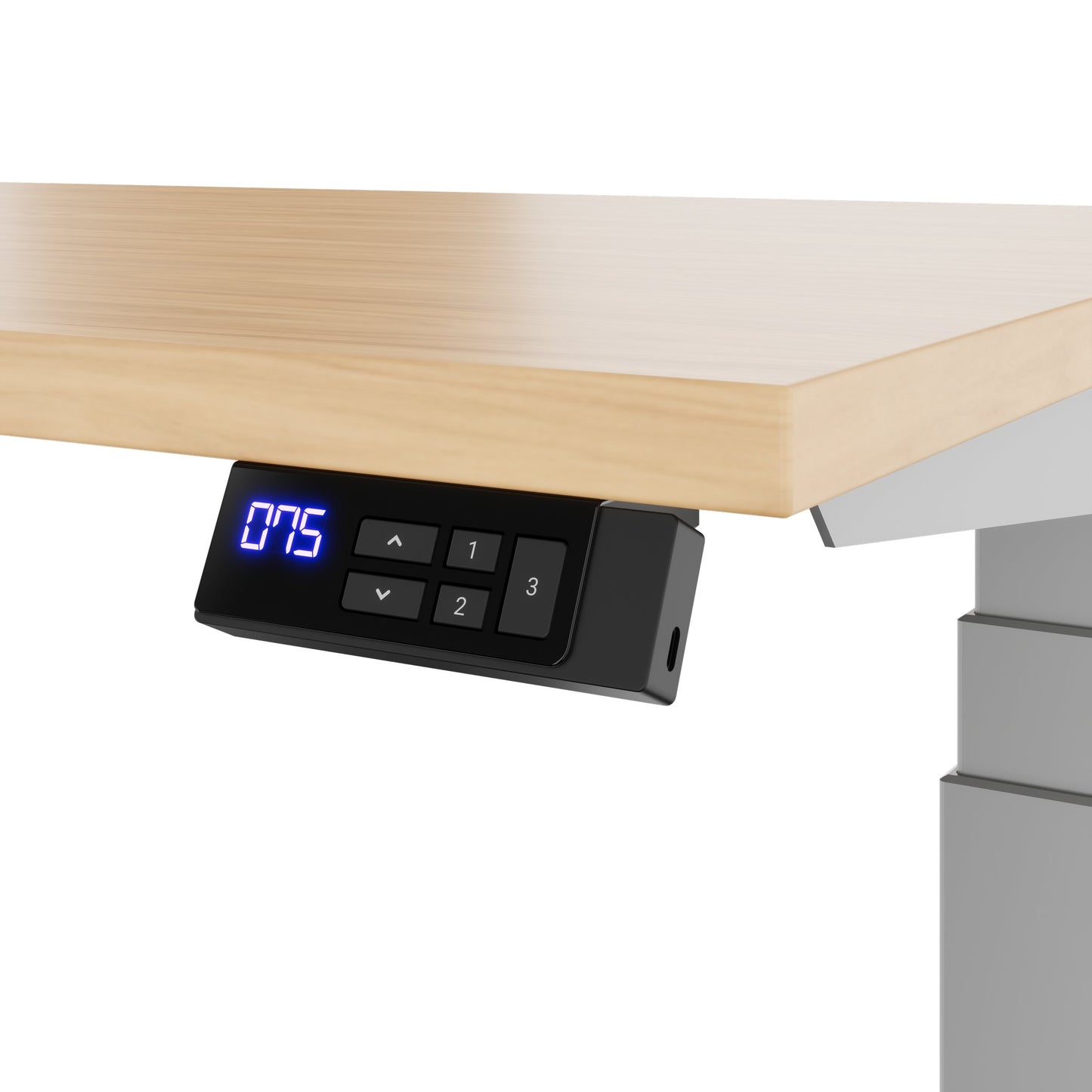 TELDRA Office, 2-motor desk | 1600 - 1800 x 800 mm, electrically height adjustable, real wood veneer oak