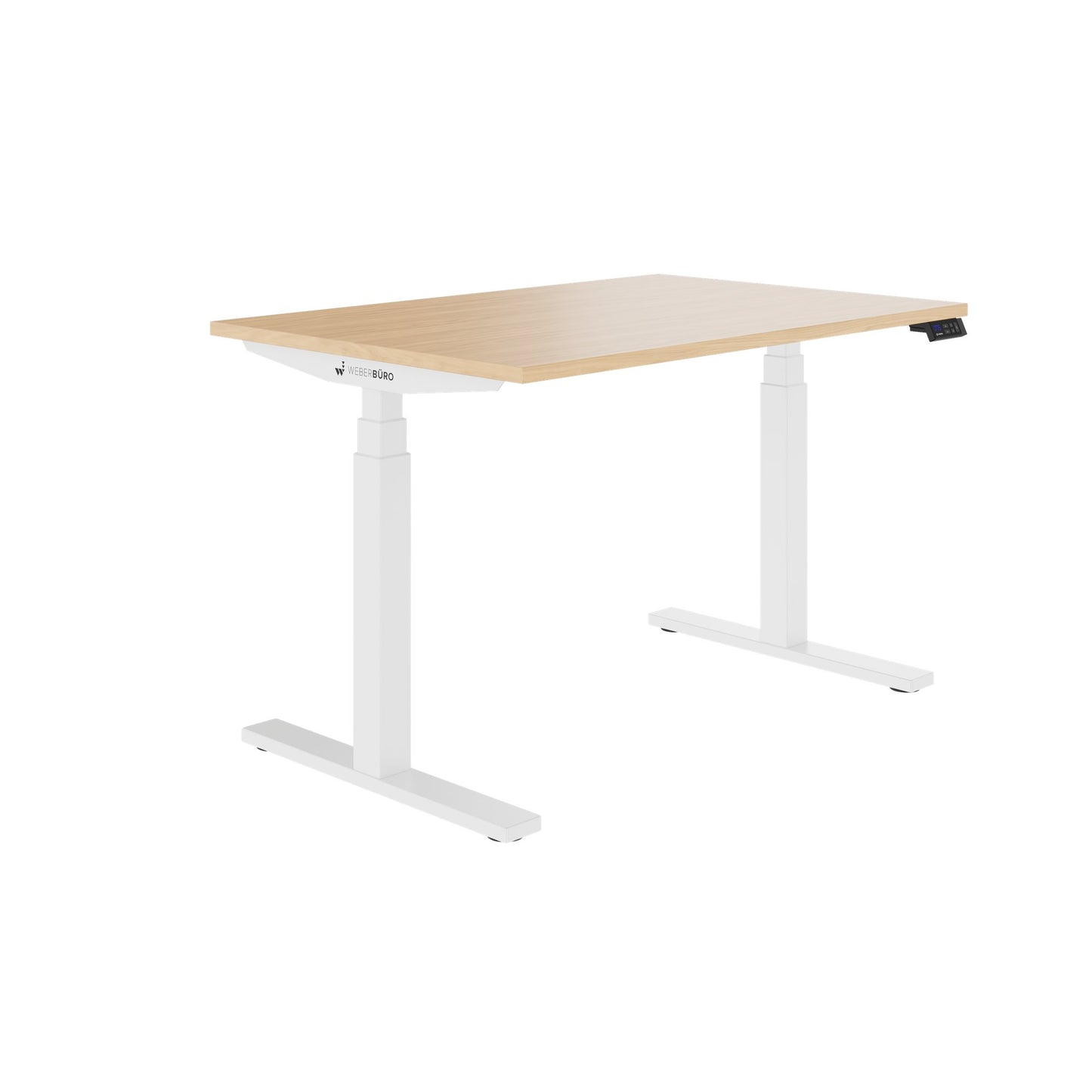 TELDRA Office, 2-motor desk | 1600 - 1800 x 800 mm, electrically height adjustable, real wood veneer oak