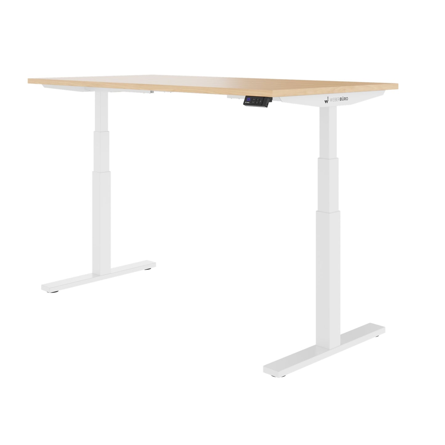 TELDRA Office, 2-motor desk | 1600 - 1800 x 800 mm, electrically height adjustable, real wood veneer oak