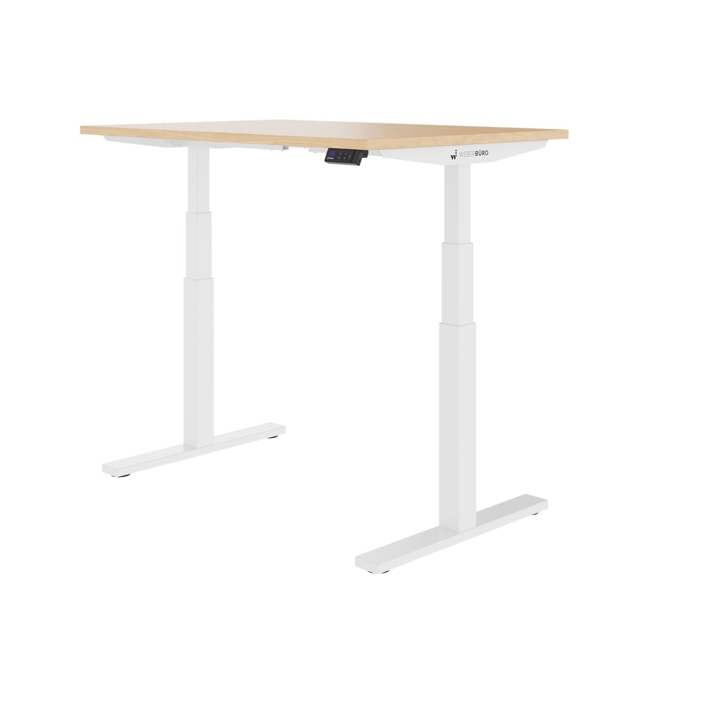 TELDRA Office, 2-motor desk | 1600 - 1800 x 800 mm, electrically height adjustable, real wood veneer oak