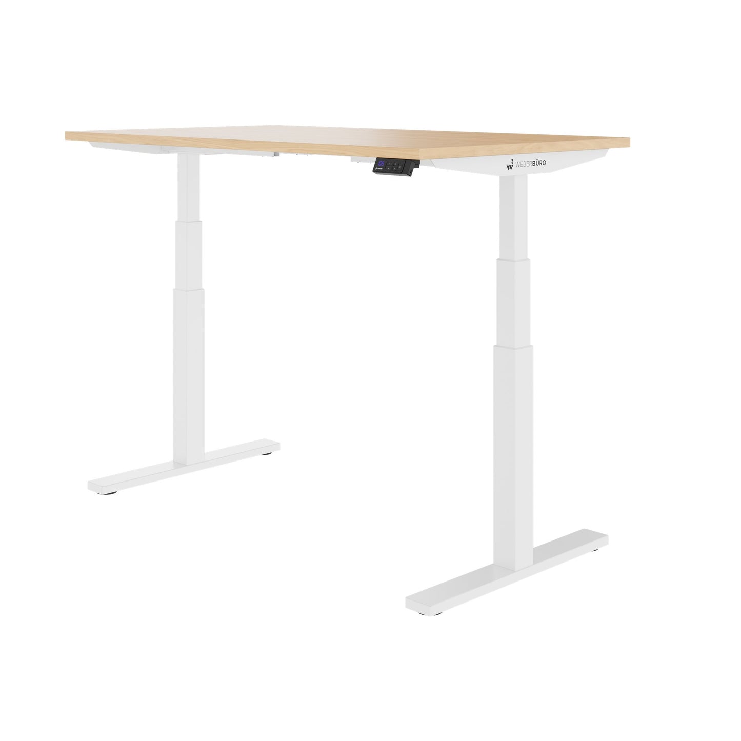 TELDRA Office, 2-motor desk | 1600 - 1800 x 800 mm, electrically height adjustable, real wood veneer oak