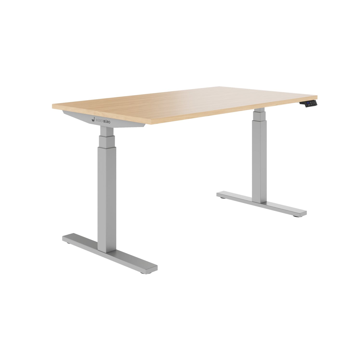 TELDRA Office, 2-motor desk | 1600 - 1800 x 800 mm, electrically height adjustable, real wood veneer oak