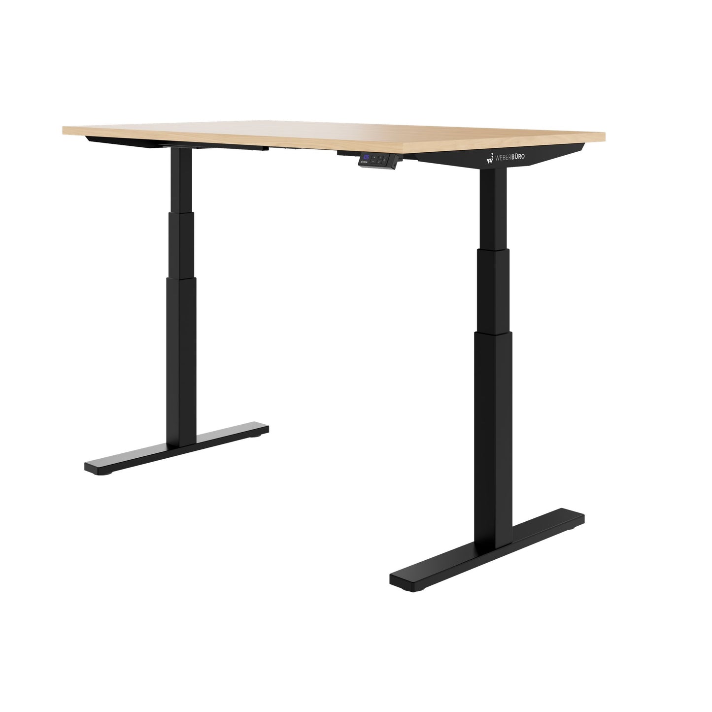 TELDRA Office, 2-motor desk | 1600 - 1800 x 800 mm, electrically height adjustable, real wood veneer oak