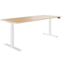 TELDRA Office, 2-motor desk | 1600 - 1800 x 800 mm, electrically height adjustable, real wood veneer oak