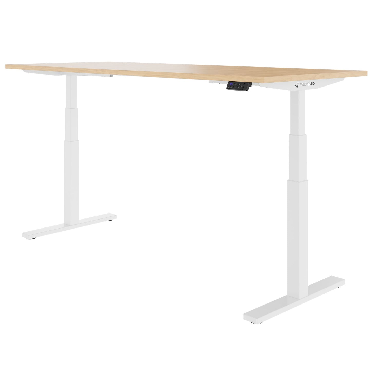 TELDRA Office, 2-motor desk | 1600 - 1800 x 800 mm, electrically height adjustable, real wood veneer oak