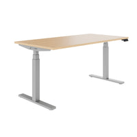 TELDRA Office, 2-motor desk | 1600 - 1800 x 800 mm, electrically height adjustable, real wood veneer oak