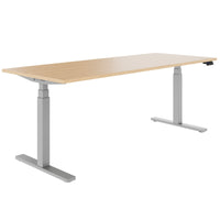 TELDRA Office, 2-motor desk | 1600 - 1800 x 800 mm, electrically height adjustable, real wood veneer oak