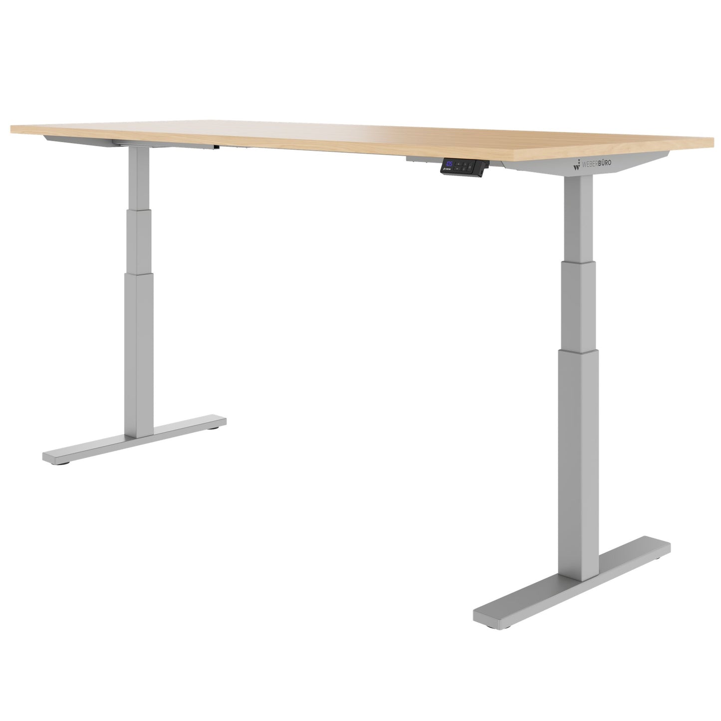 TELDRA Office, 2-motor desk | 1600 - 1800 x 800 mm, electrically height adjustable, real wood veneer oak