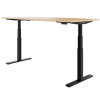 TELDRA Office, 2-motor desk | 1600 - 1800 x 800 mm, electrically height adjustable, real wood veneer oak