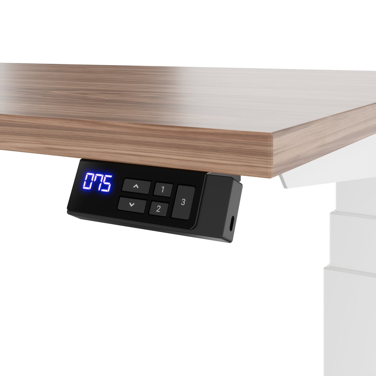 TELDRA Office, 2-motor desk | 1600 - 1800 x 800 mm, electrically height adjustable, real wood veneer walnut