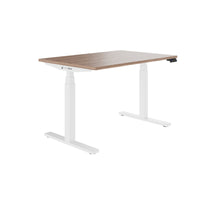 TELDRA Office, 2-motor desk | 1600 - 1800 x 800 mm, electrically height adjustable, real wood veneer walnut