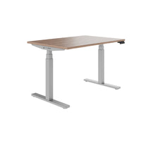 TELDRA Office, 2-motor desk | 1600 - 1800 x 800 mm, electrically height adjustable, real wood veneer walnut