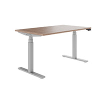 TELDRA Office, 2-motor desk | 1600 - 1800 x 800 mm, electrically height adjustable, real wood veneer walnut