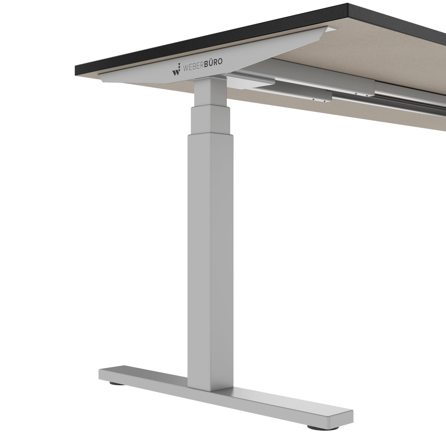 TELDRA Office, 2-motor desk | 1600 - 1800 x 800 mm, electrically height adjustable, linoleum charcoal