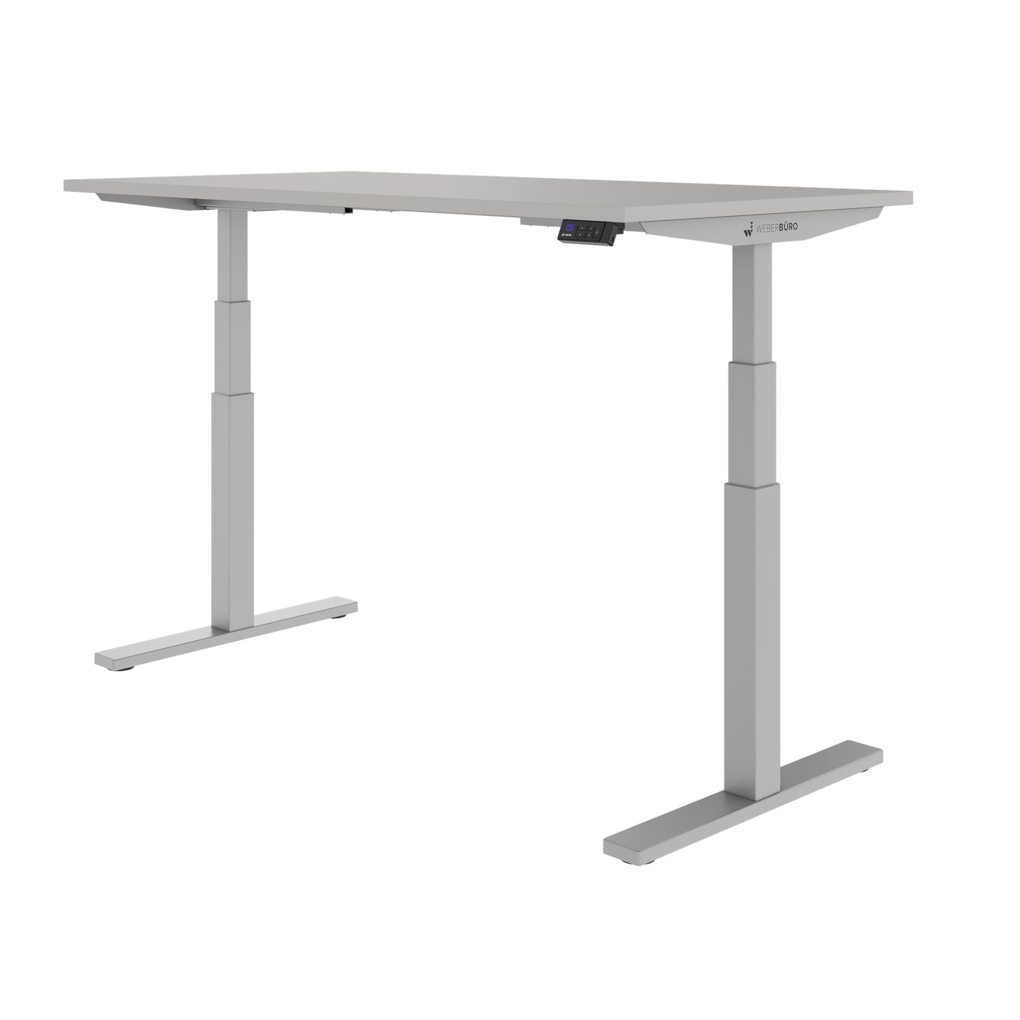 TELDRA Office, 2-motor desk | 1600 - 1800 x 800 mm, electrically height adjustable, linoleum Pebble