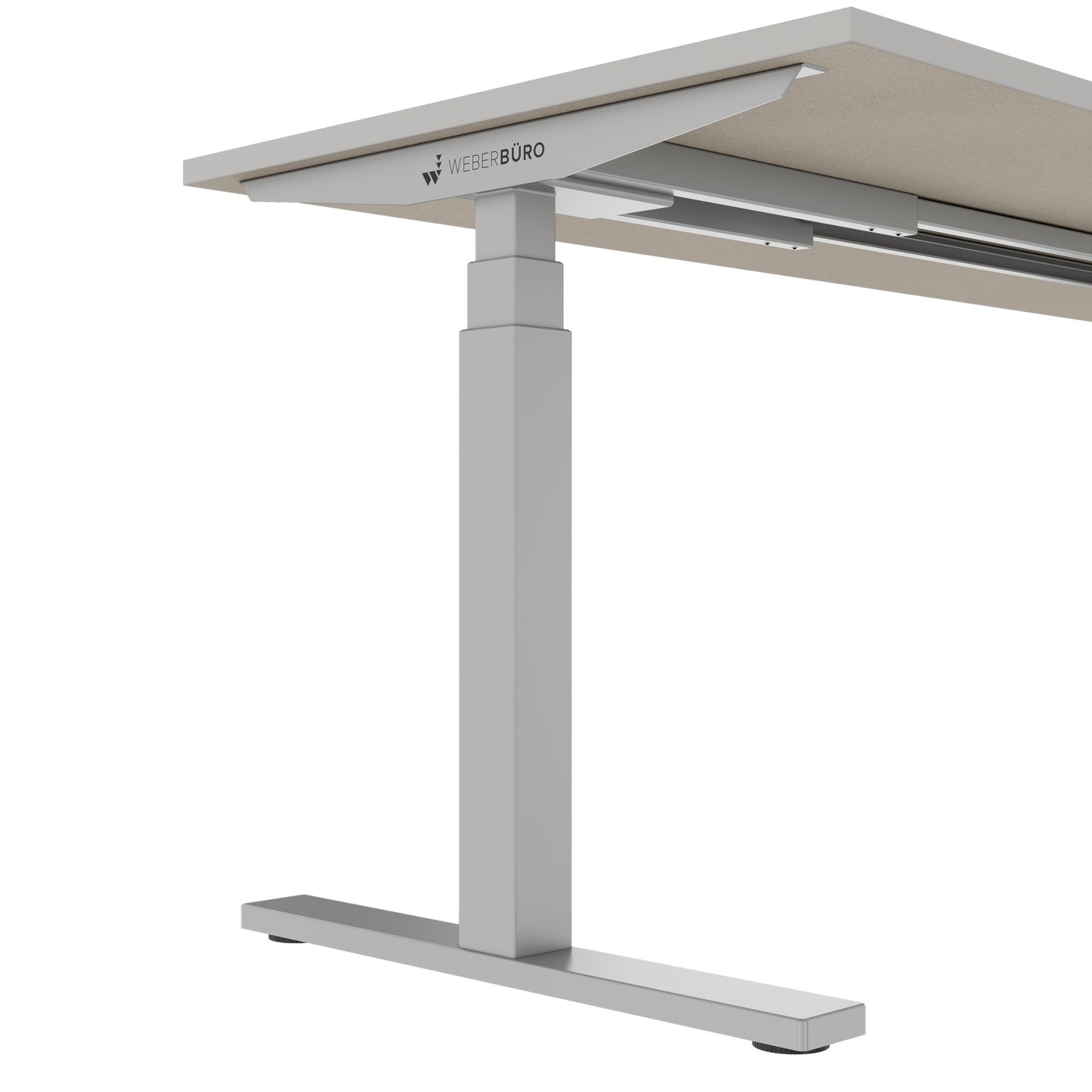 TELDRA Office, 2-motor desk | 1600 - 1800 x 800 mm, electrically height adjustable, linoleum Pebble