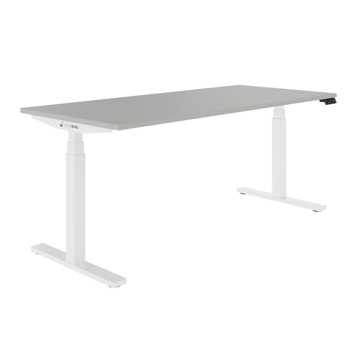 TELDRA Office, 2-motor desk | 1600 - 1800 x 800 mm, electrically height adjustable, linoleum Pebble