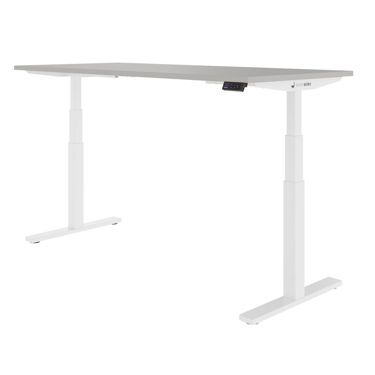 TELDRA Office, 2-motor desk | 1600 - 1800 x 800 mm, electrically height adjustable, linoleum Pebble