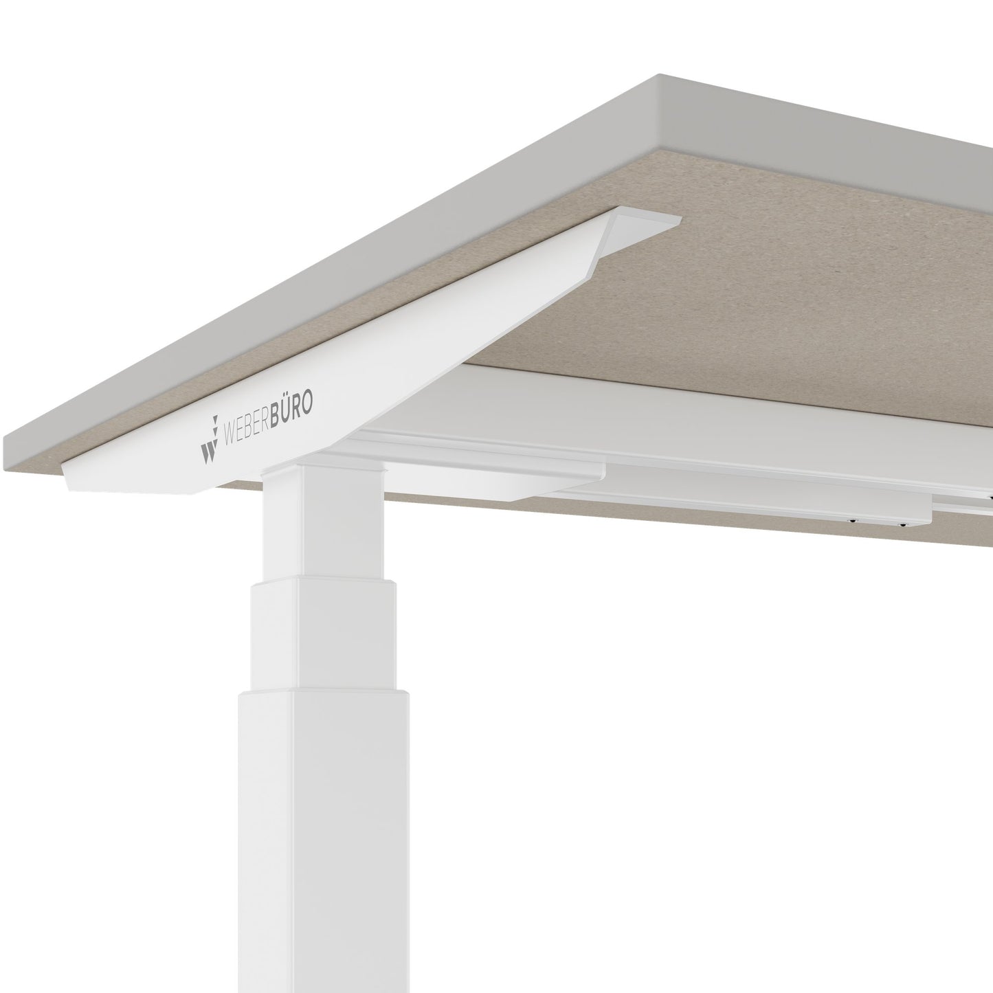 TELDRA Office, 2-motor desk | 1600 - 1800 x 800 mm, electrically height adjustable, linoleum Pebble