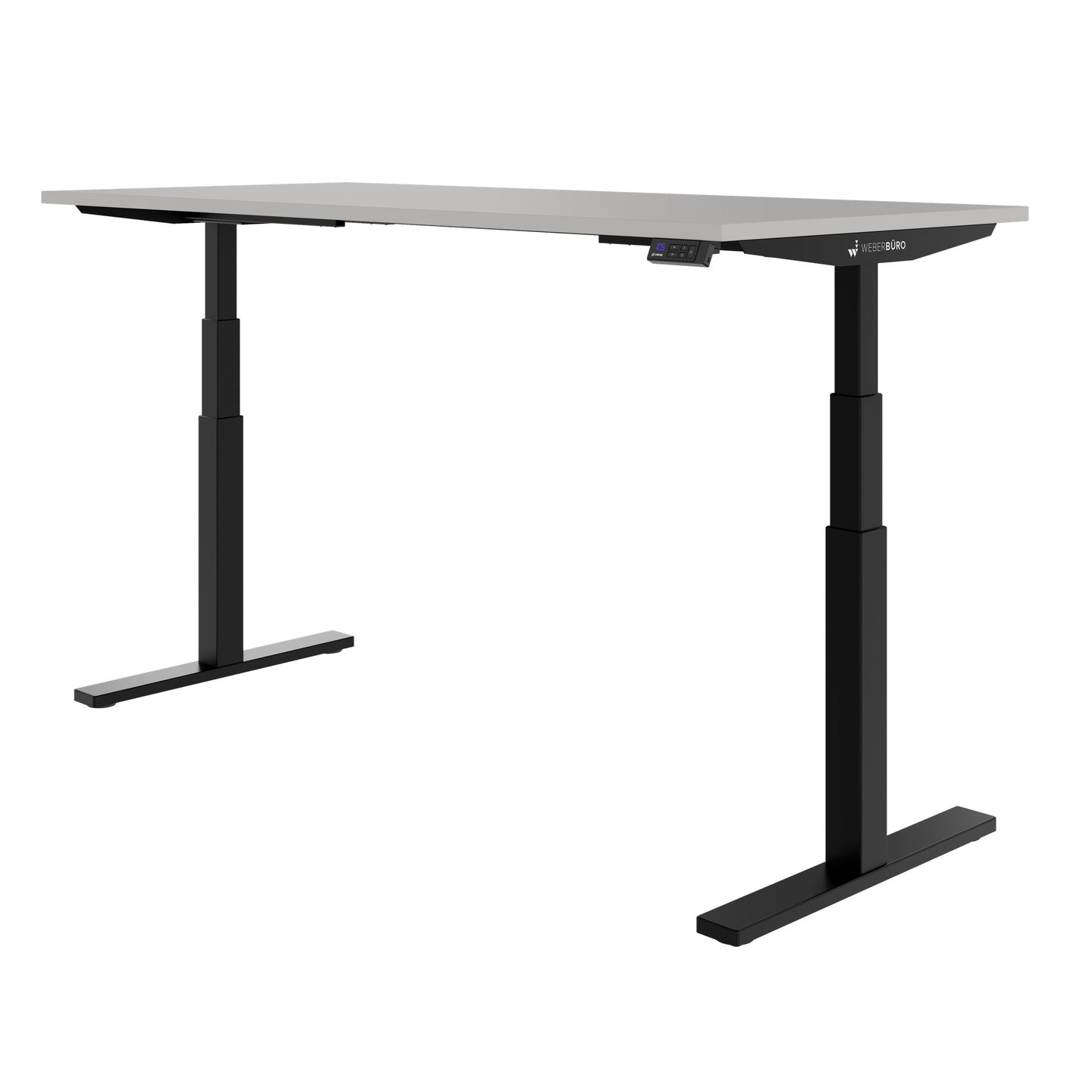 TELDRA Office, 2-motor desk | 1600 - 1800 x 800 mm, electrically height adjustable, linoleum Pebble