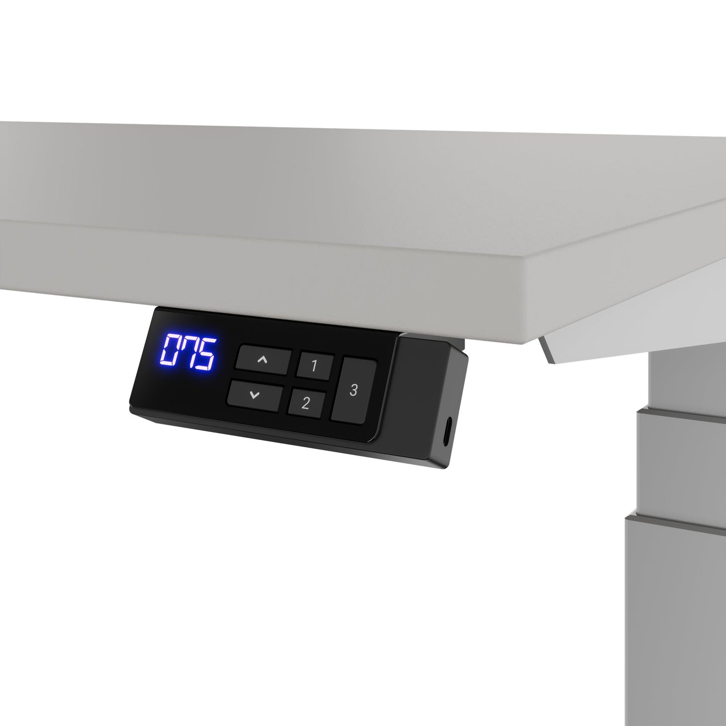 TELDRA Office, 2-motor desk | 1600 - 1800 x 800 mm, electrically height adjustable, linoleum Pebble