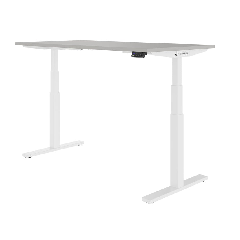 TELDRA Office, 2-Motoren-Schreibtisch | 1600 - 1800 x 800 mm, elektrisch höhenverstellbar, Linoleum Pebble