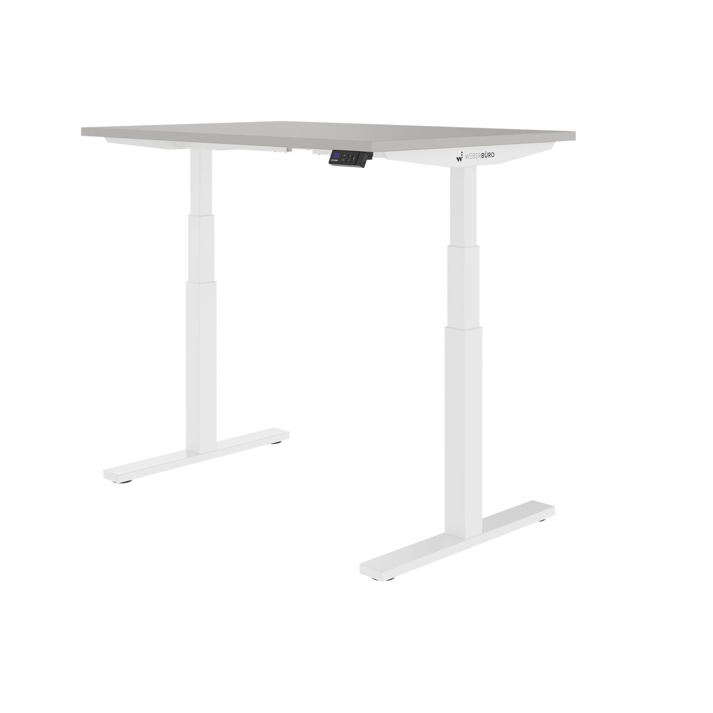 TELDRA Office, 2-motor desk | 1600 - 1800 x 800 mm, electrically height adjustable, linoleum Pebble