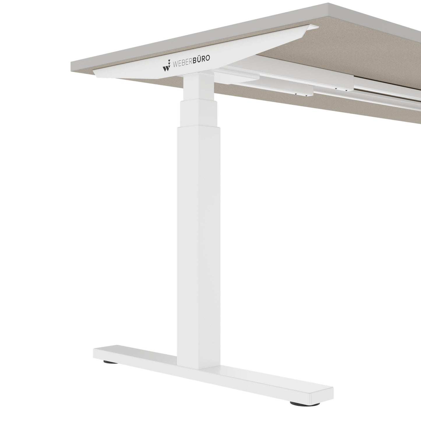 TELDRA Office, 2-motor desk | 1600 - 1800 x 800 mm, electrically height adjustable, linoleum Pebble