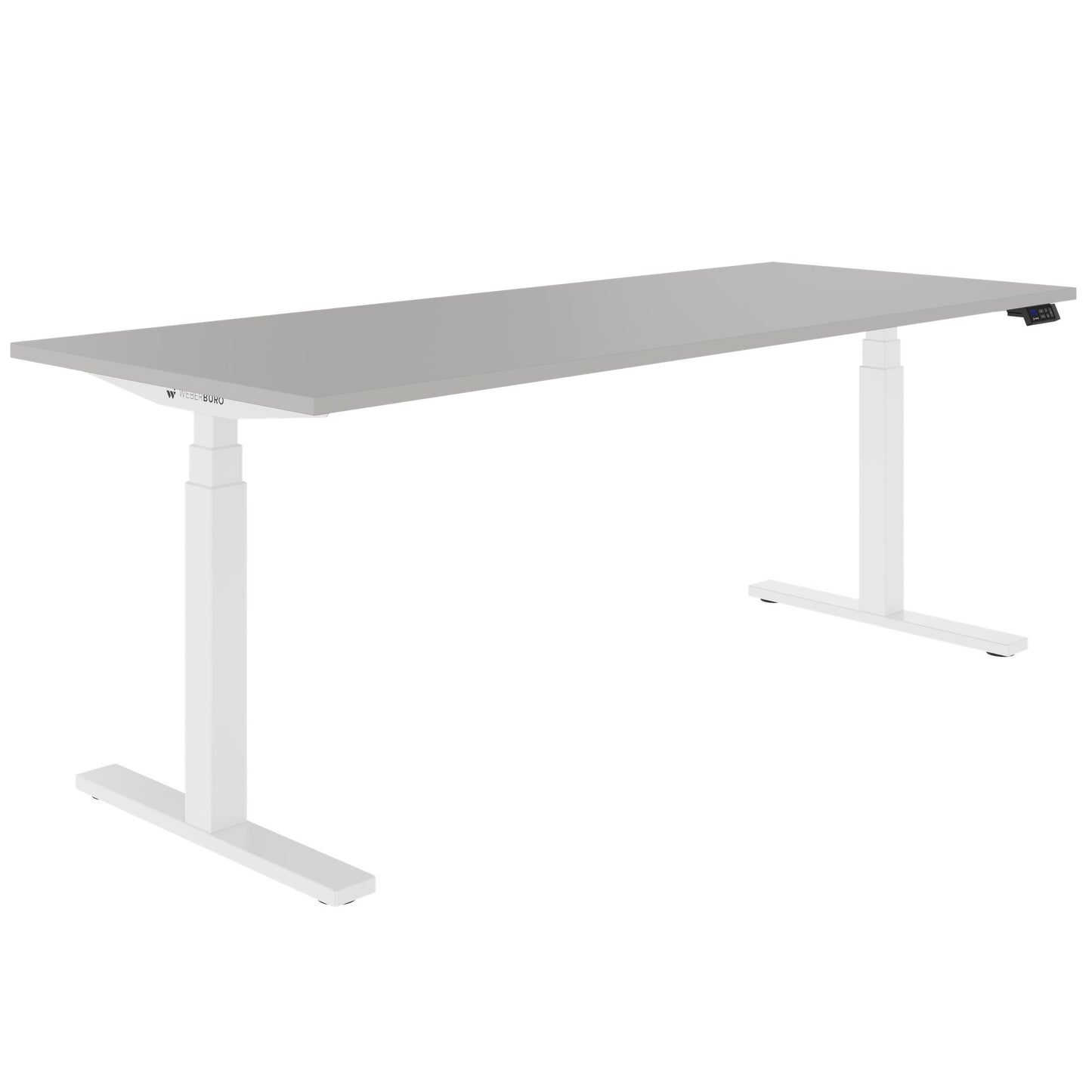 TELDRA Office, 2-motor desk | 1600 - 1800 x 800 mm, electrically height adjustable, linoleum Pebble