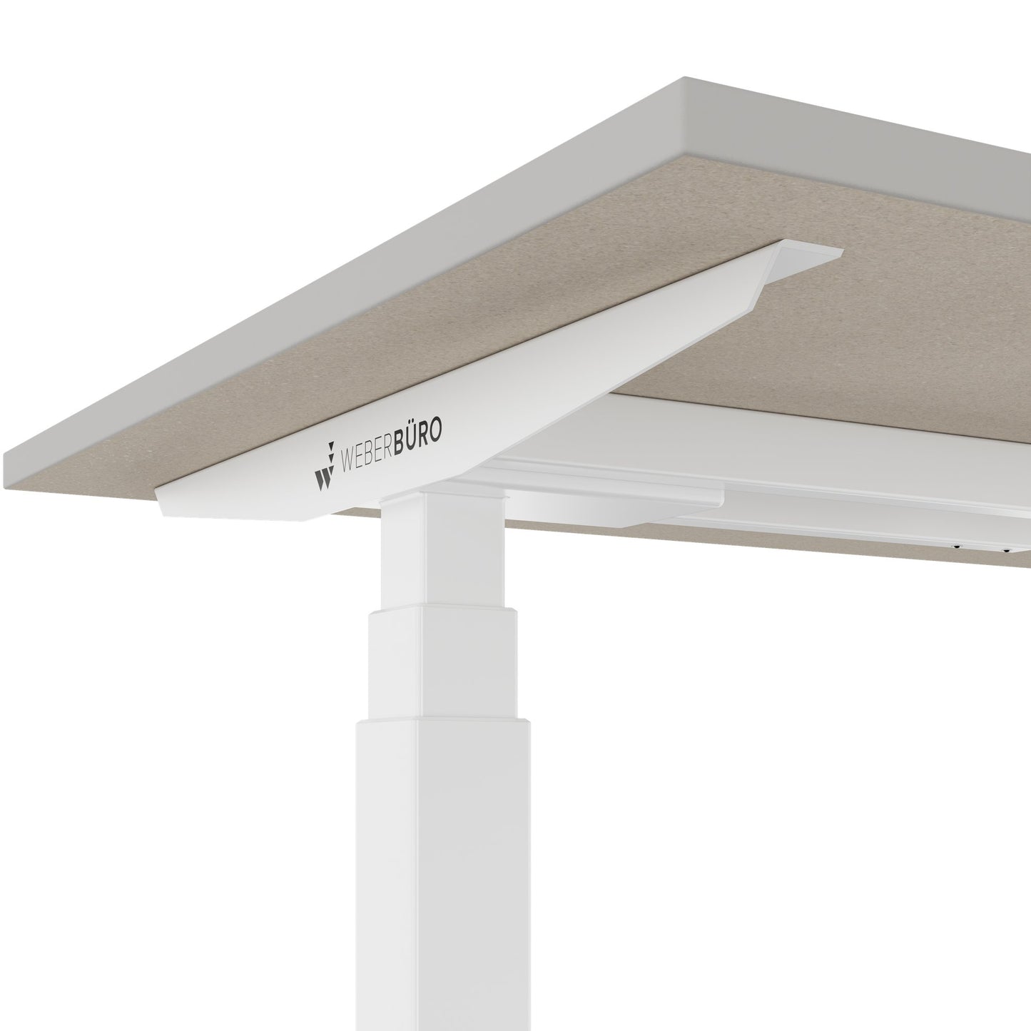 TELDRA Office, 2-motor desk | 1600 - 1800 x 800 mm, electrically height adjustable, linoleum Pebble