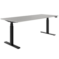 TELDRA Office, 2-motor desk | 1600 - 1800 x 800 mm, electrically height adjustable, linoleum Pebble