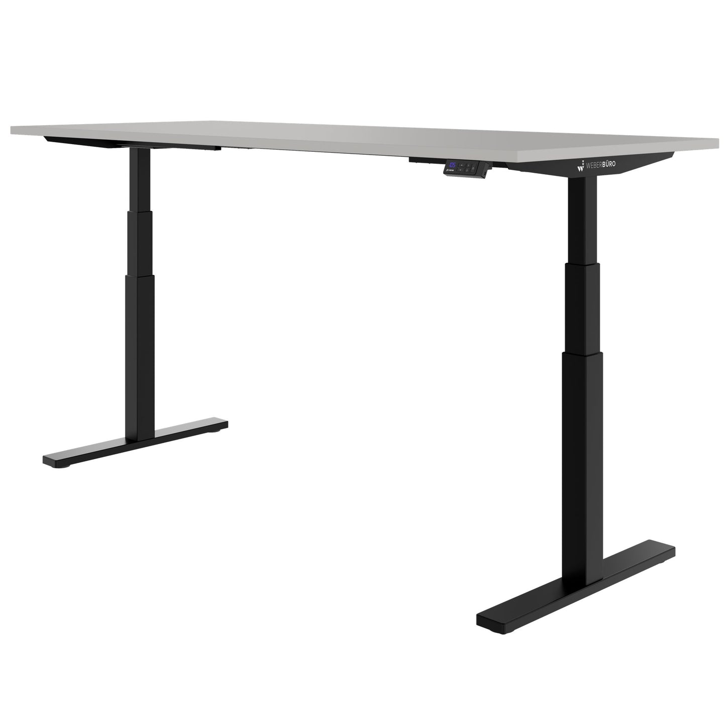 TELDRA Office, 2-motor desk | 1600 - 1800 x 800 mm, electrically height adjustable, linoleum Pebble