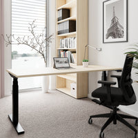 TELDRA Office, 2-motor desk | 1600 - 1800 x 800 mm, electrically height adjustable, sand ash