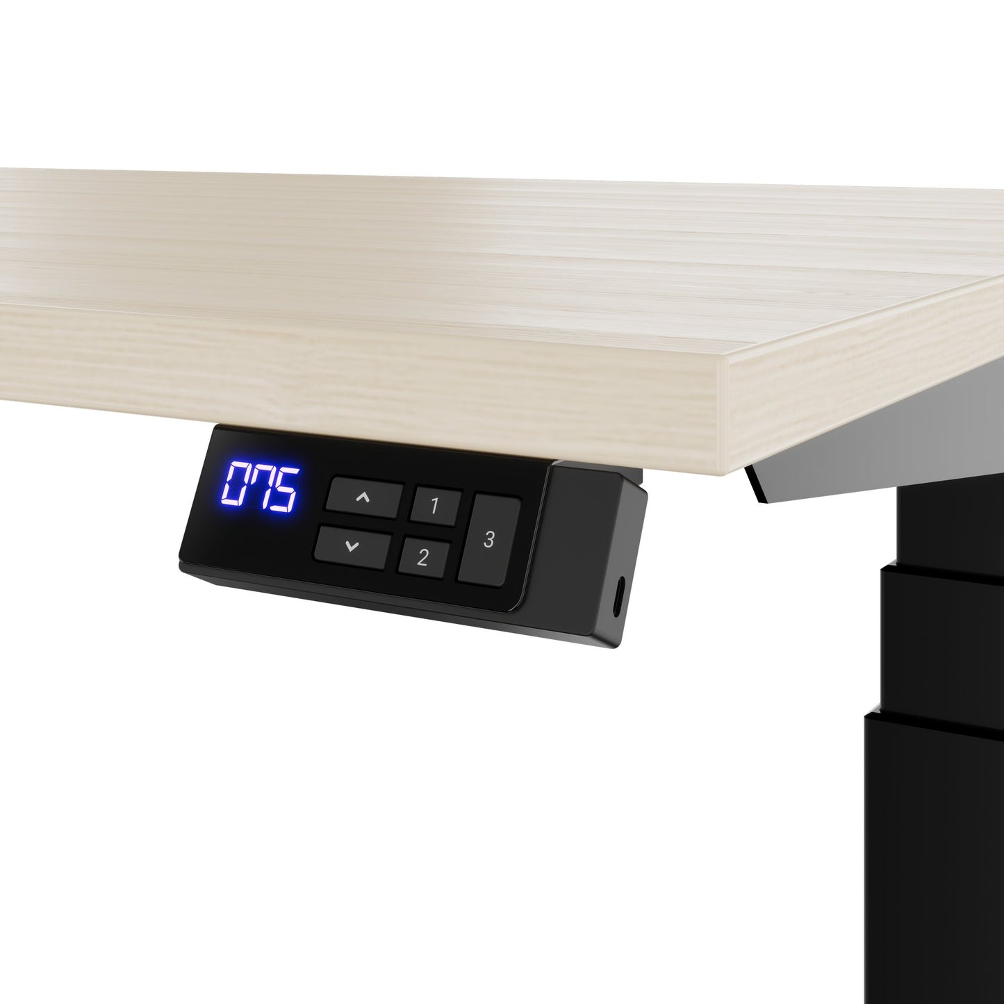 TELDRA Office, 2-motor desk | 1600 - 1800 x 800 mm, electrically height adjustable, sand ash