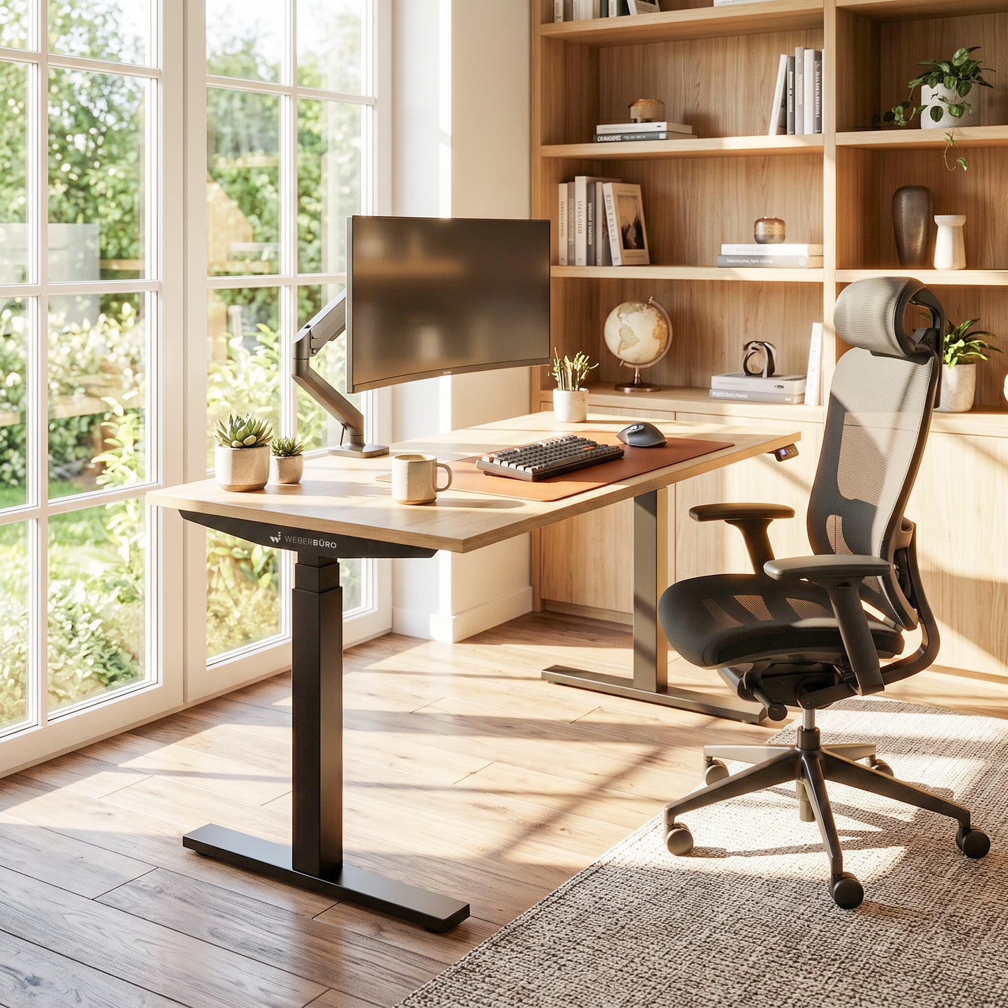 TELDRA Office, 2-Motoren-Schreibtisch | 1600 - 1800 x 800 mm, elektrisch höhenverstellbar, Wildeiche
