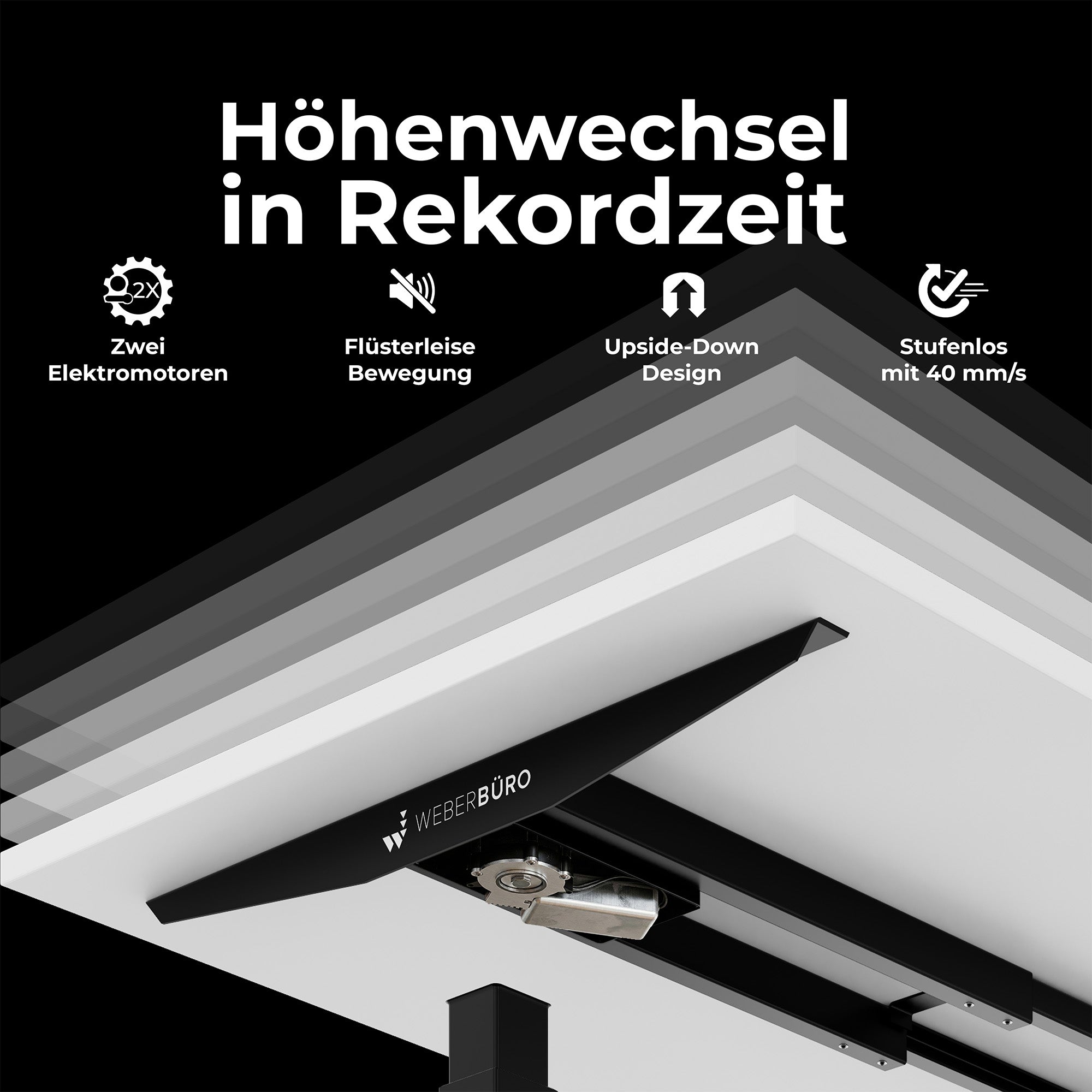 TELDRA Office, 2-Motoren-Schreibtisch | 1600 - 1800 x 800 mm, elektrisch höhenverstellbar, Wildeiche