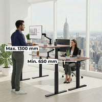 TELDRA Office, 2-Motoren-Schreibtisch | 1600 - 1800 x 800 mm, elektrisch höhenverstellbar, Wildeiche