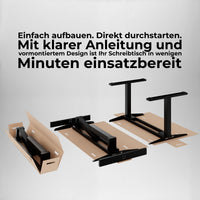 TELDRA Office, 2-Motoren-Schreibtisch | 1600 - 1800 x 800 mm, elektrisch höhenverstellbar, Wildeiche