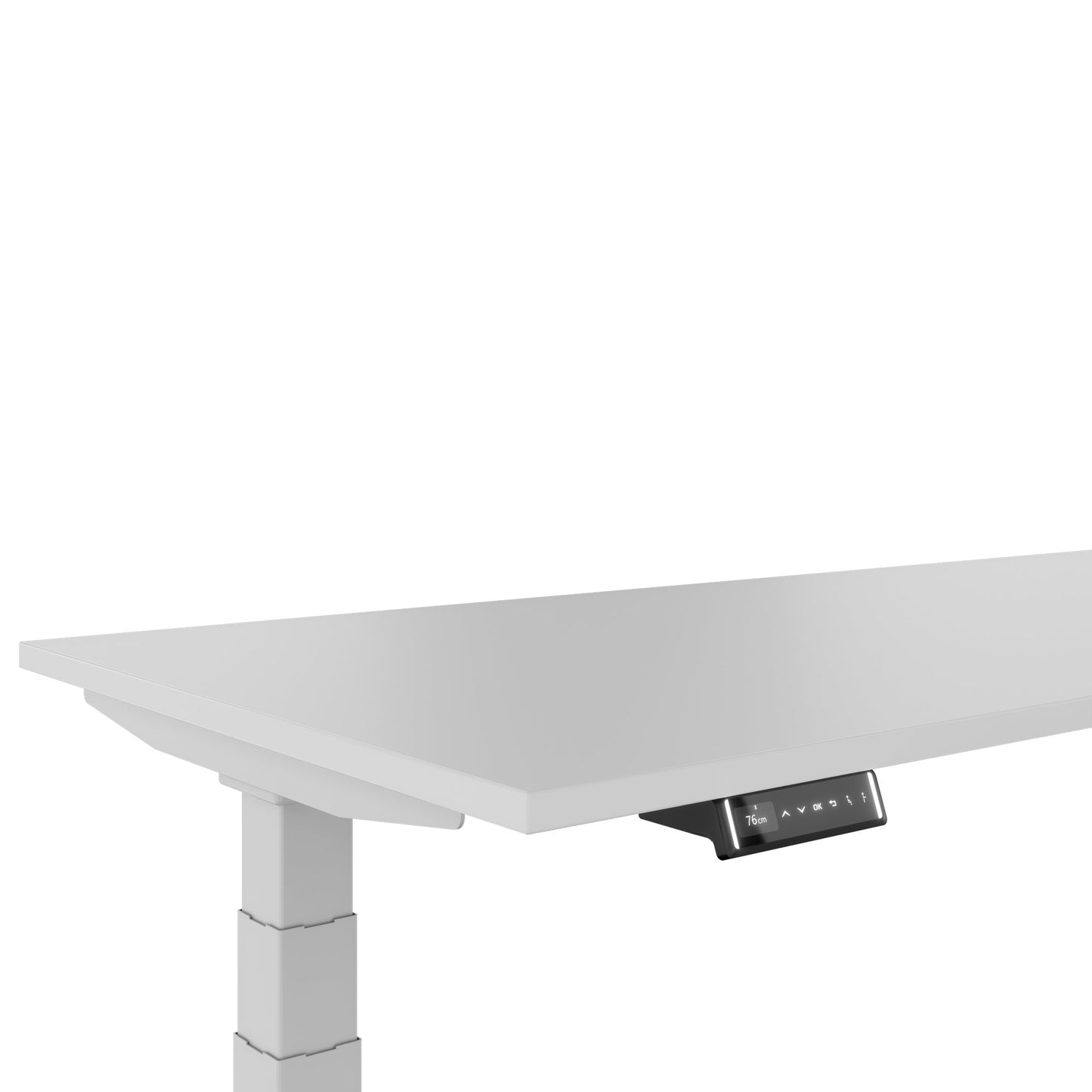 TELDRA Pro, tavolo da scrivania angolare a 3 motori | 1800 x 1600 mm, regolabile in altezza elettricamente, grigio perla