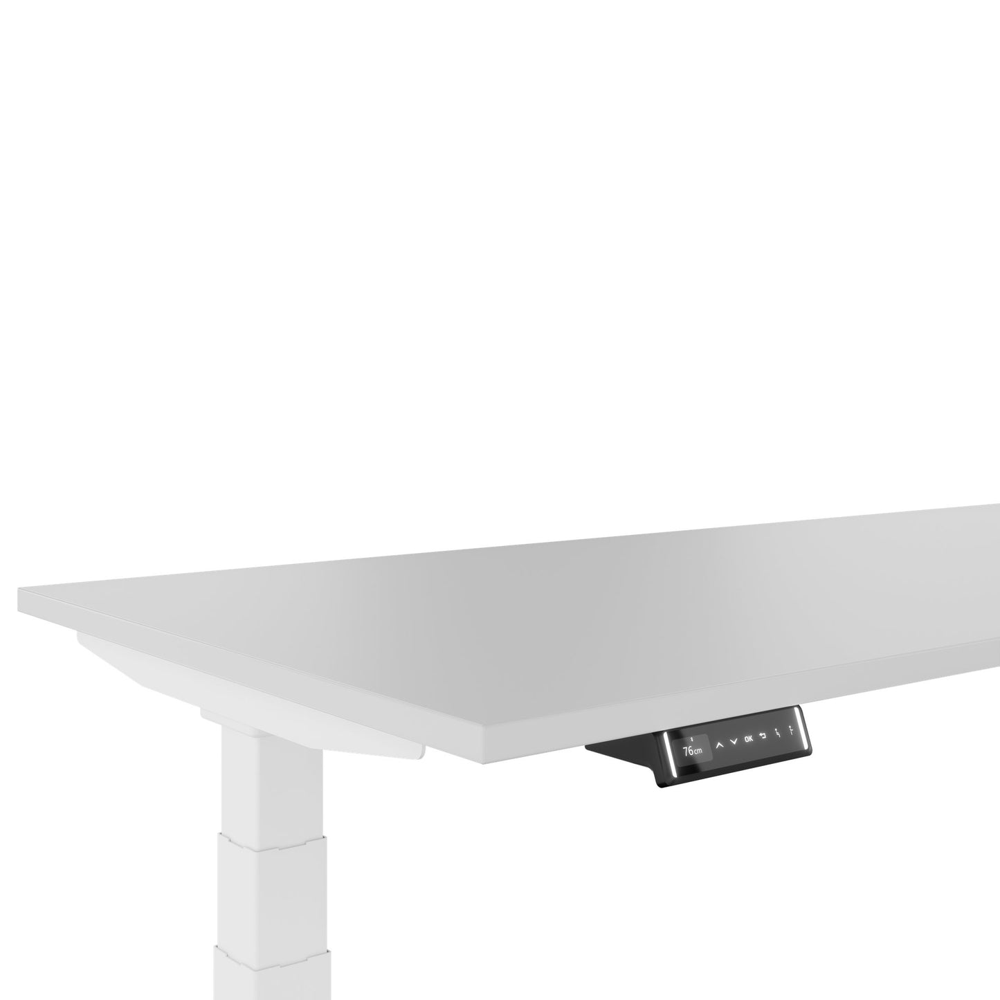 TELDRA Pro, tavolo da scrivania angolare a 3 motori | 1800 x 1600 mm, regolabile in altezza elettricamente, grigio perla