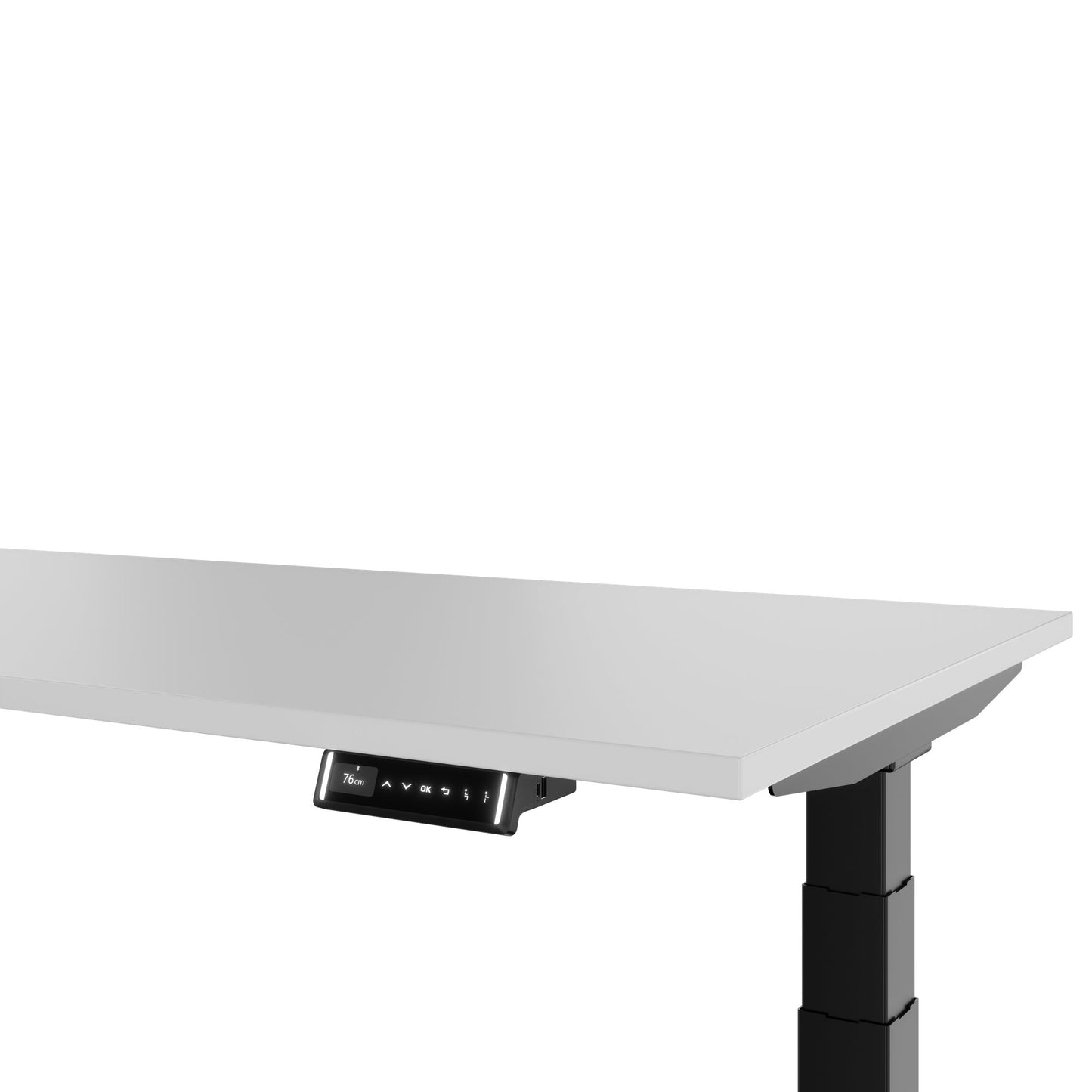 TELDRA Pro, tavolo da scrivania angolare a 3 motori | 1800 x 1600 mm, regolabile in altezza elettricamente, grigio perla