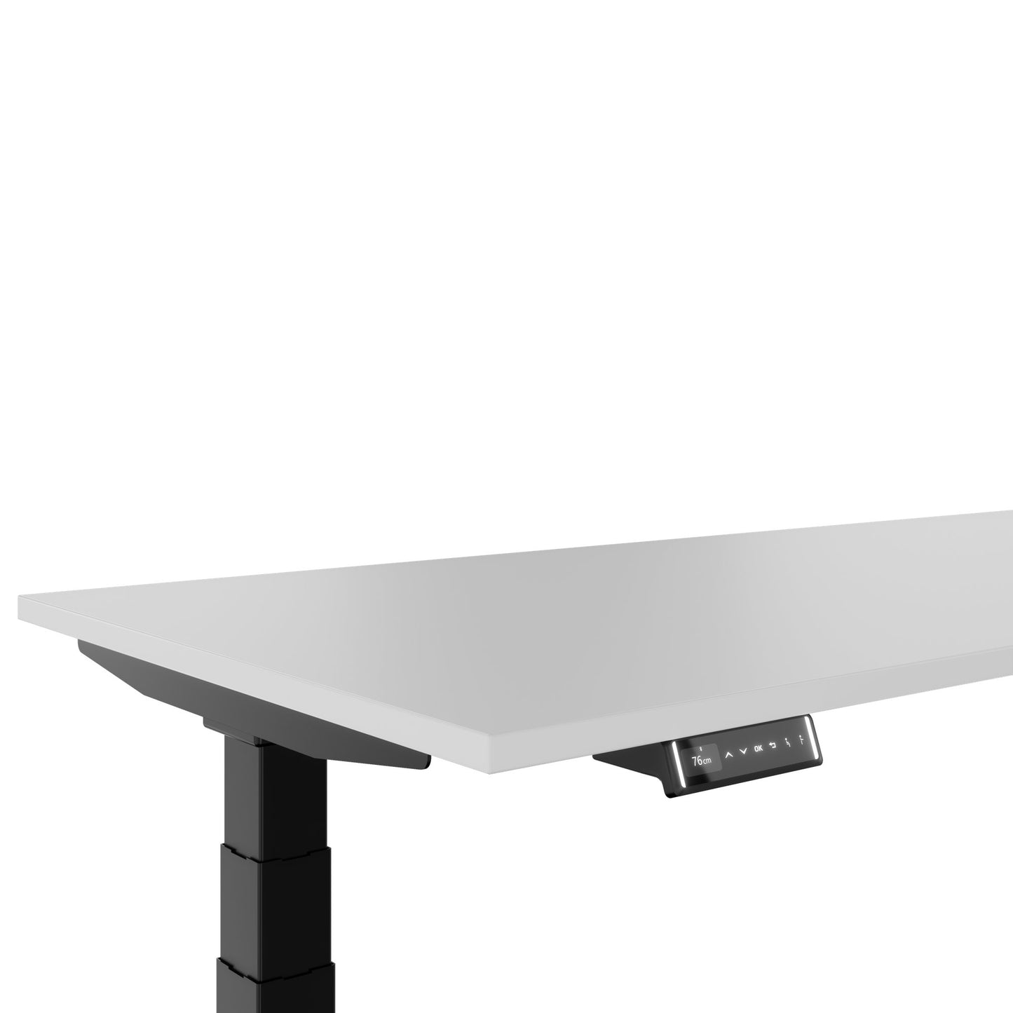 TELDRA Pro, tavolo da scrivania angolare a 3 motori | 1800 x 1600 mm, regolabile in altezza elettricamente, grigio perla