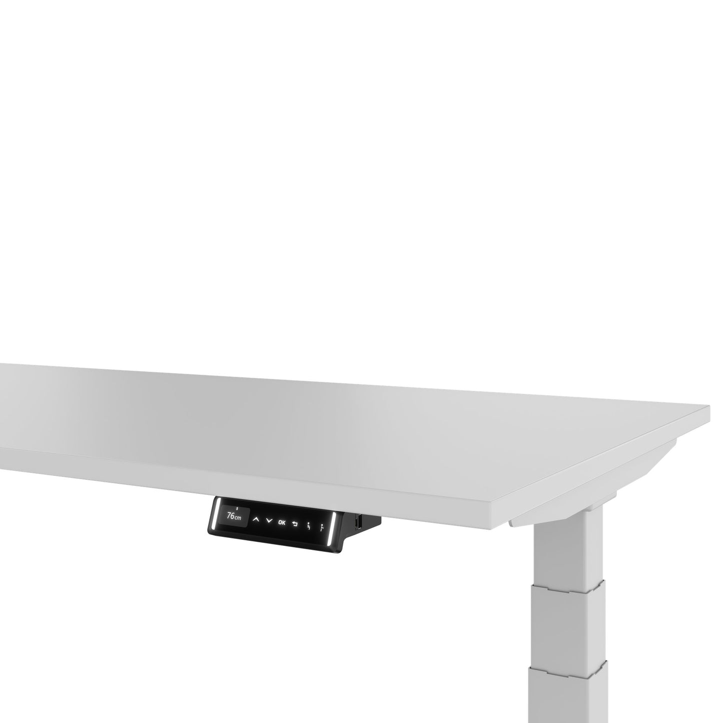 TELDRA Pro, tavolo da scrivania angolare a 3 motori | 1800 x 1600 mm, regolabile in altezza elettricamente, grigio perla