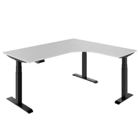 TELDRA Pro, 3-motor corner desk | 1800 x 1600 mm, electrically height-adjustable, pearl gray