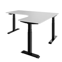 TELDRA Pro, 3-motor corner desk | 1800 x 1600 mm, electrically height-adjustable, pearl gray
