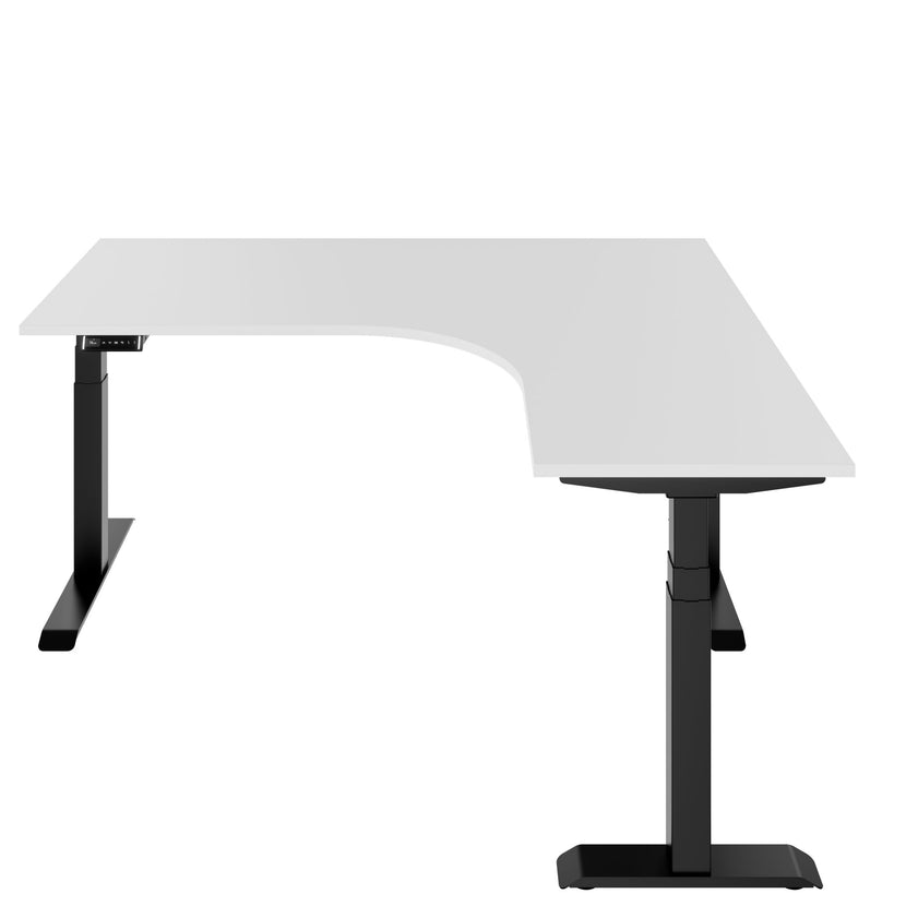 TELDRA Pro, 3-Motoren-Winkelschreibtisch | 1800 x 1600 mm, elektrisch höhenverstellbar, Weiß