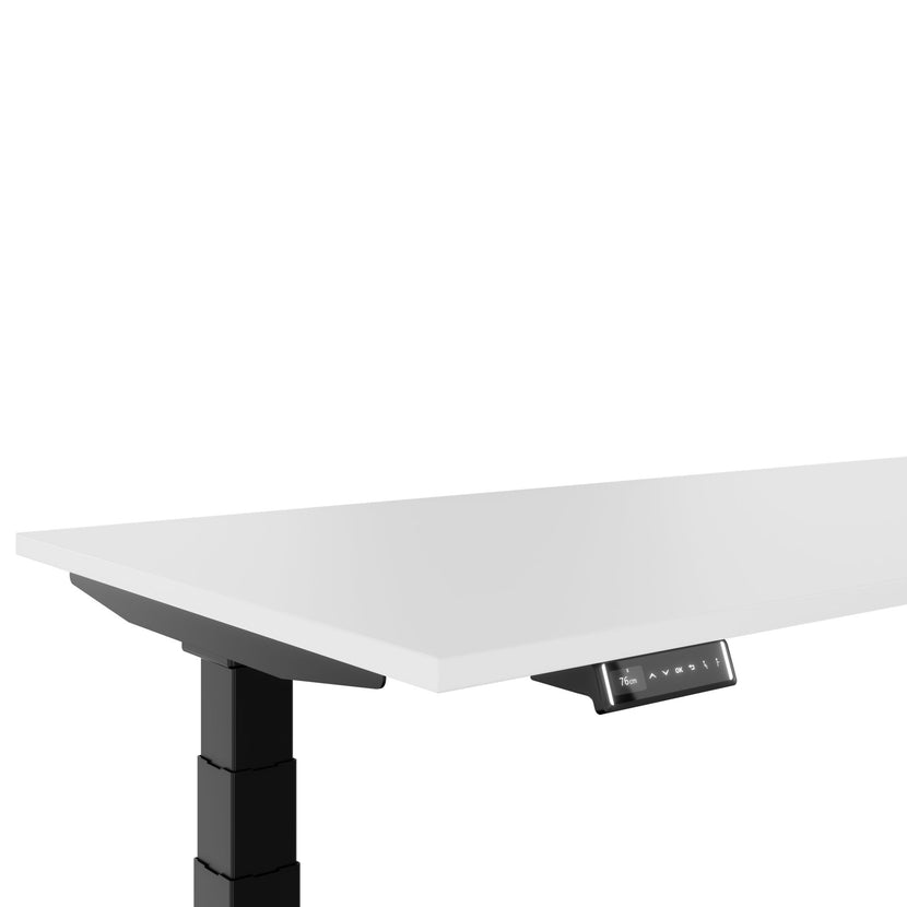 TELDRA Pro, 3-Motoren-Winkelschreibtisch | 1800 x 1600 mm, elektrisch höhenverstellbar, Weiß
